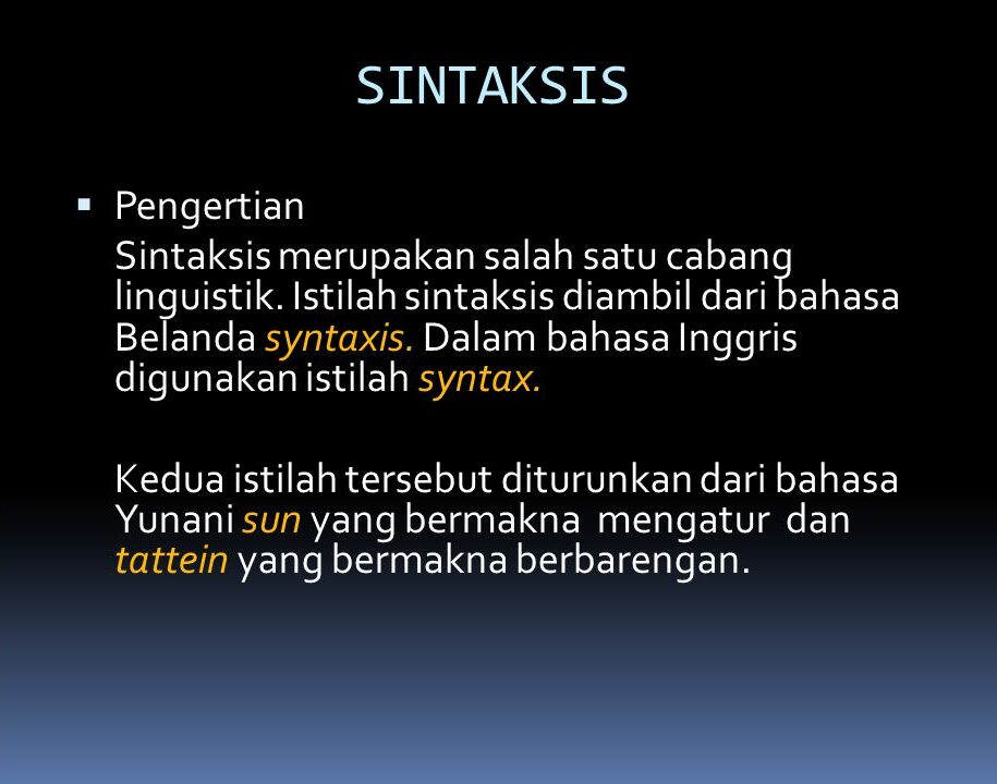 Bahasa Sintaksis